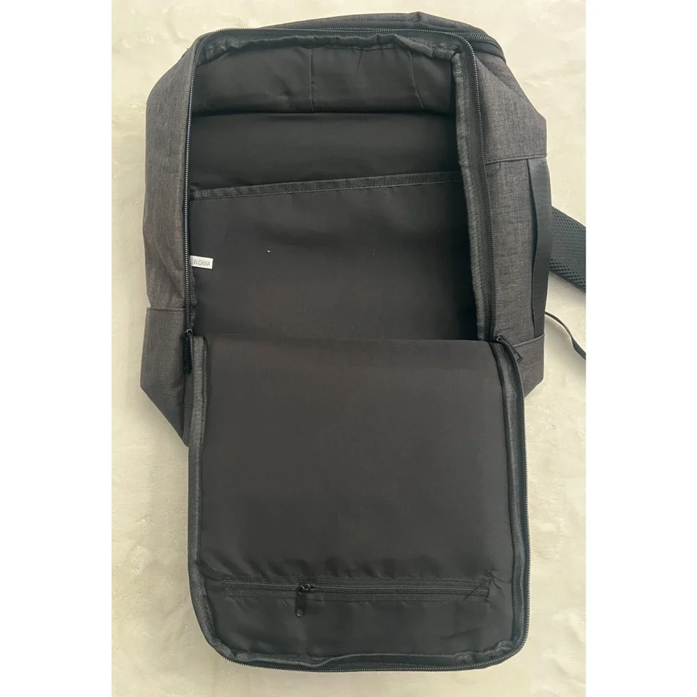 Prestige Backpack Black Brown Trim Laptop Travel Work School Bag New